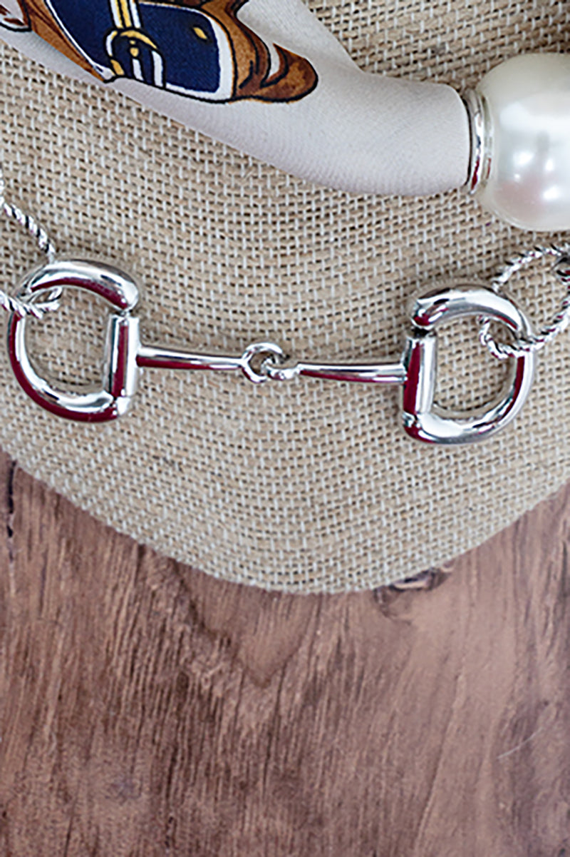 TIPI Saddle Society Taupe & Silvertone Double Scarf Necklace Set