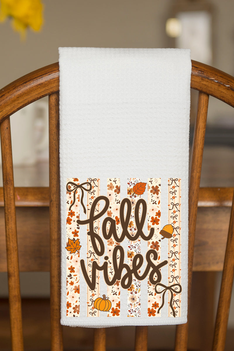 Cozy Coquette Fall Vibes Waffle Kitchen Towel