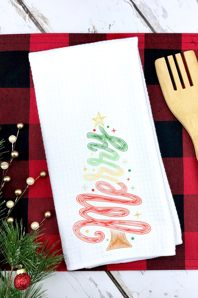 Merry In Motion Waffle Kitchen Towel
