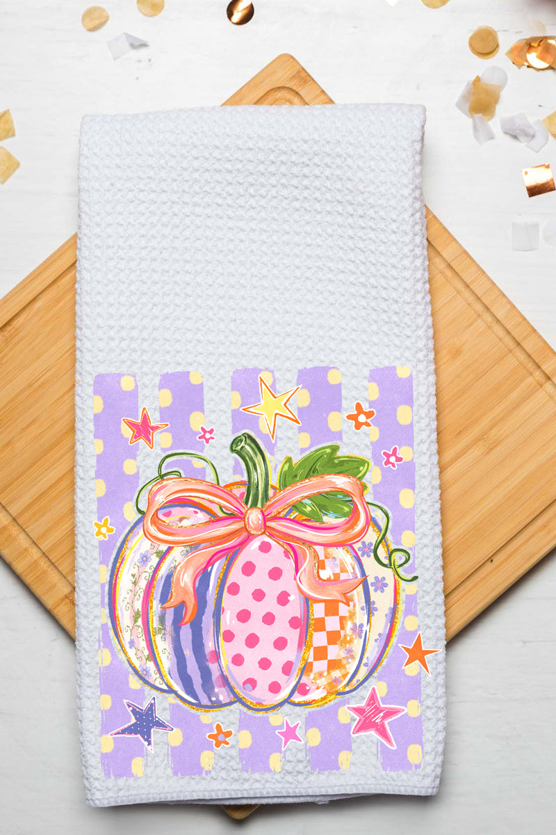 Pretty Patchwork Pumpkin Waffle Kitchen Towel