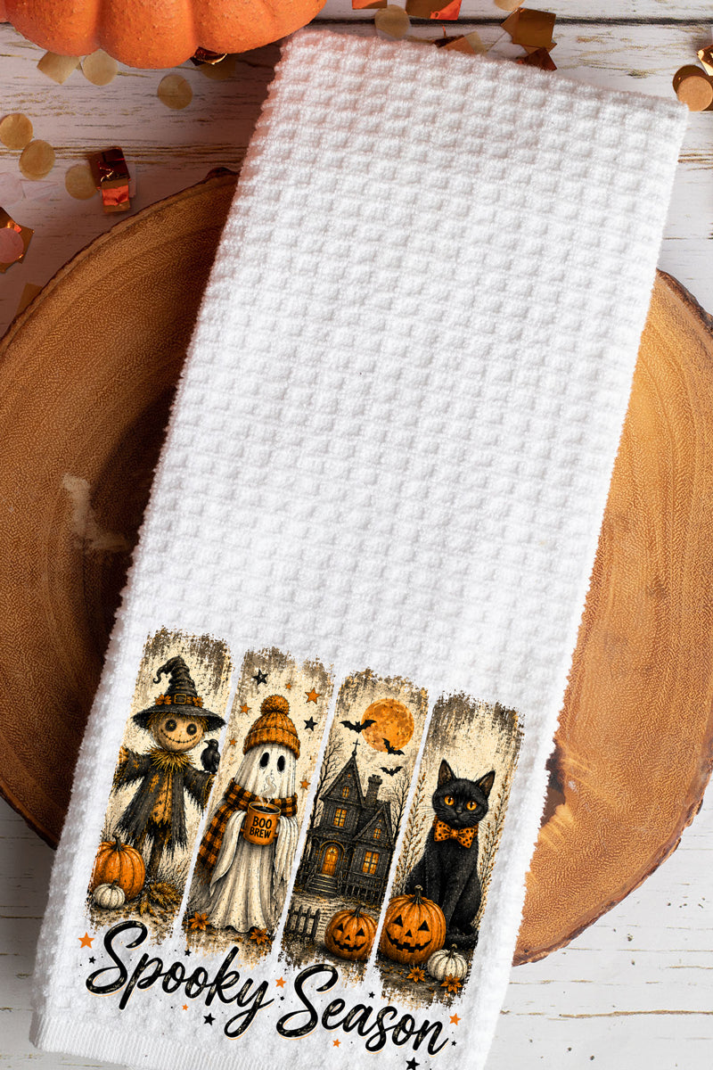 Spooky Season Brushstrokes Waffle Kitchen Towel