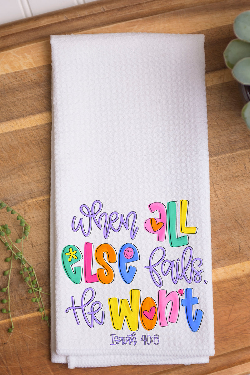 Colorful All Else Fails Waffle Kitchen Towel