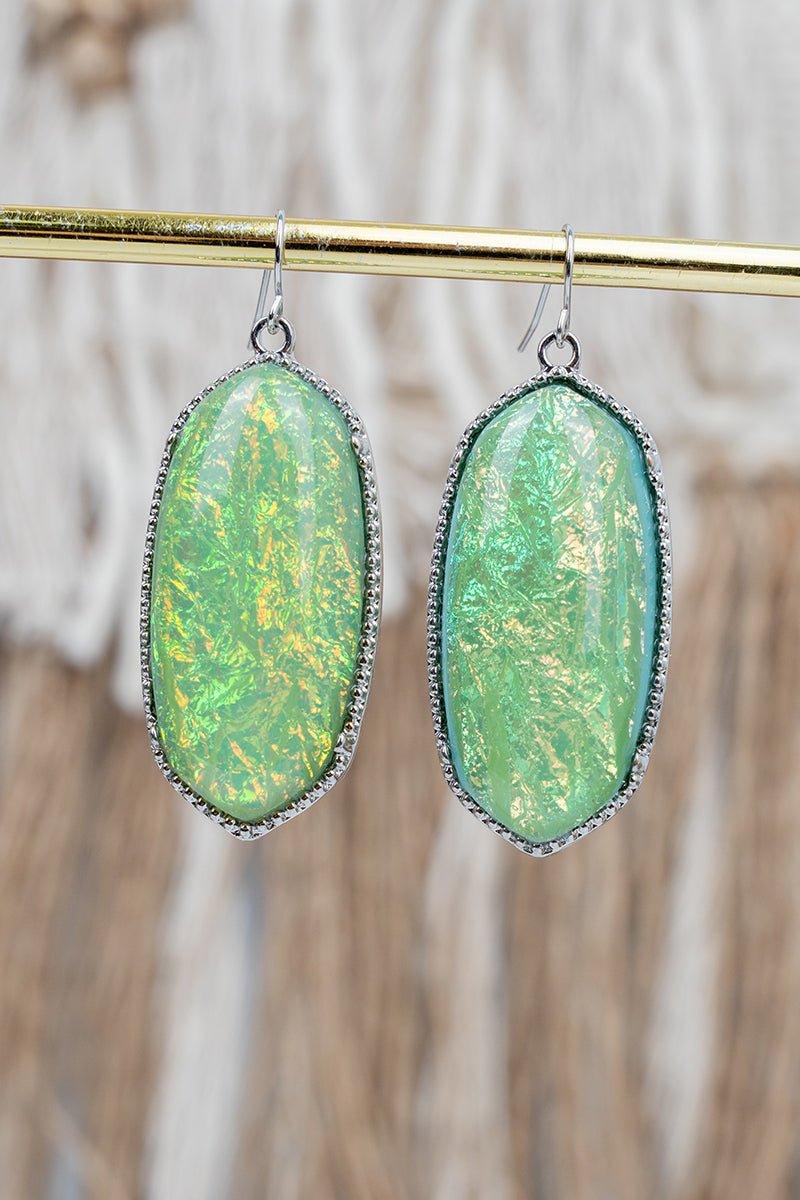 SALE! Blair Aqua Opal Silvertone Earrings - Wholesale Accessory Market