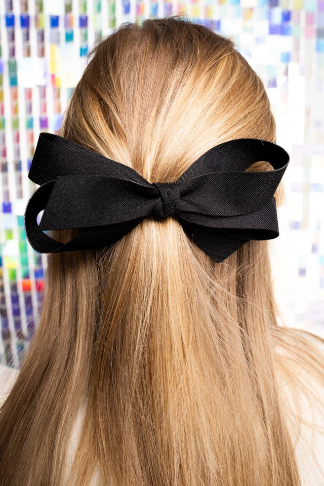 Summer Song Black Hair Bow Barrette - Wholesale Accessory Market