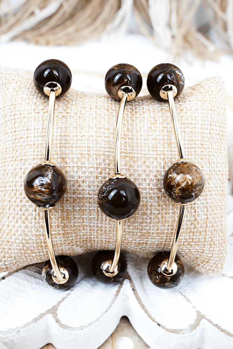 Manhattan Moment Brown & Goldtone Beaded Bracelet Set - Wholesale Accessory Market