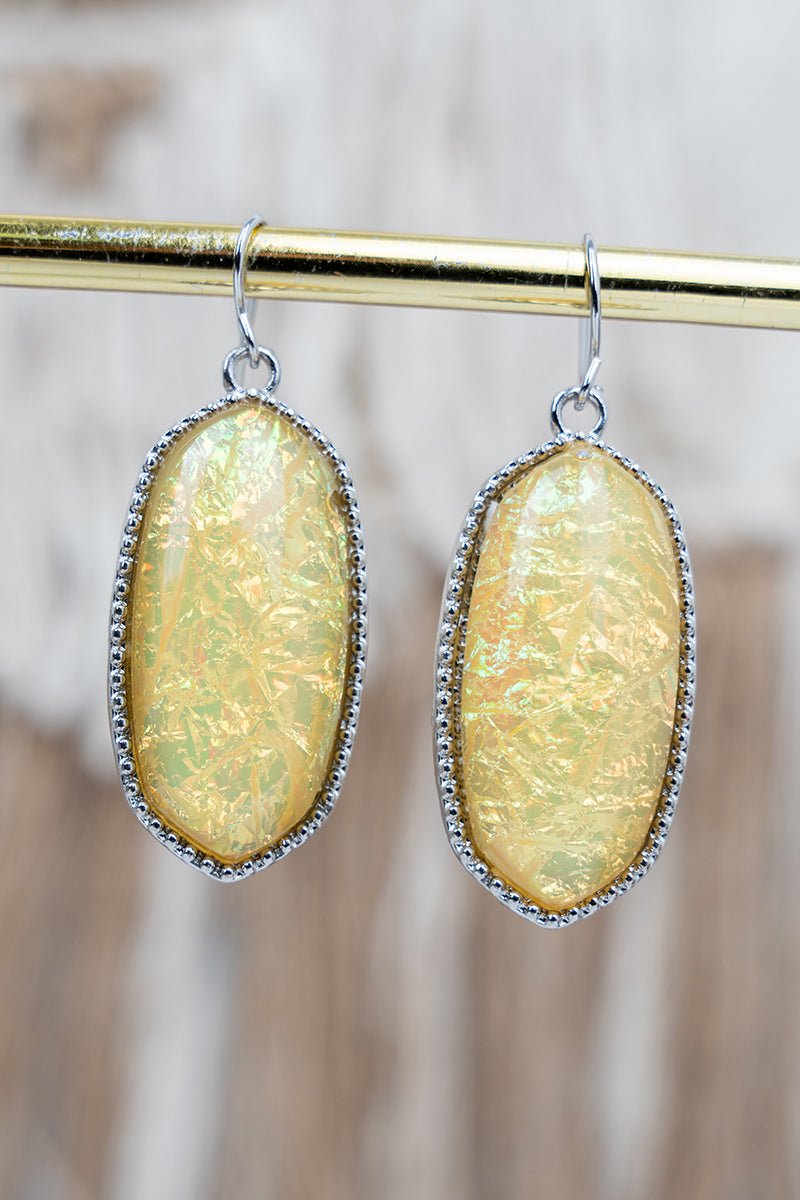 SALE! Elevated Edge Ivory Opal Silvertone Earrings - Wholesale Accessory Market