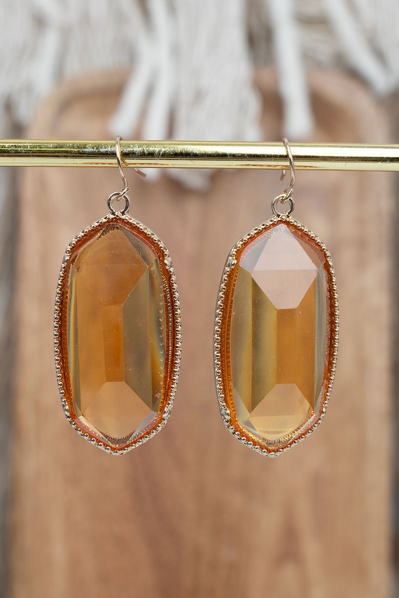 SALE! Mia Translucent Peach Goldtone Earrings - Wholesale Accessory Market