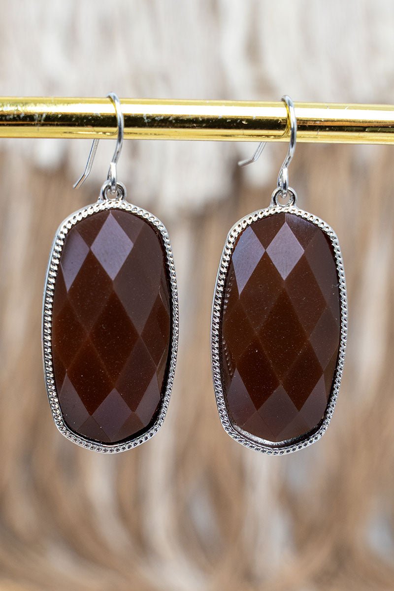 SALE! Own the Room Dark Brown Earrings - Wholesale Accessory Market
