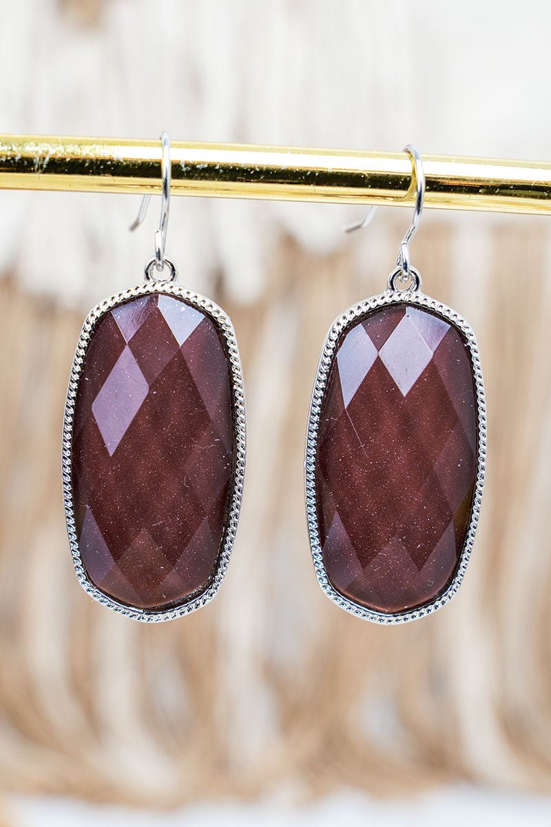 SALE! Own the Room Burgundy Shimmer Earrings - Wholesale Accessory Market
