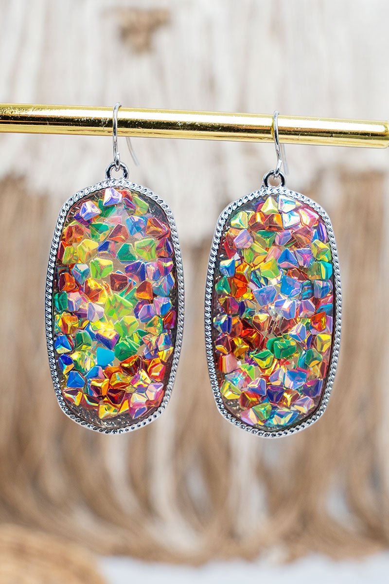 SALE! Brighter Than Ever Multi - Color Silvertone Earrings - Wholesale Accessory Market