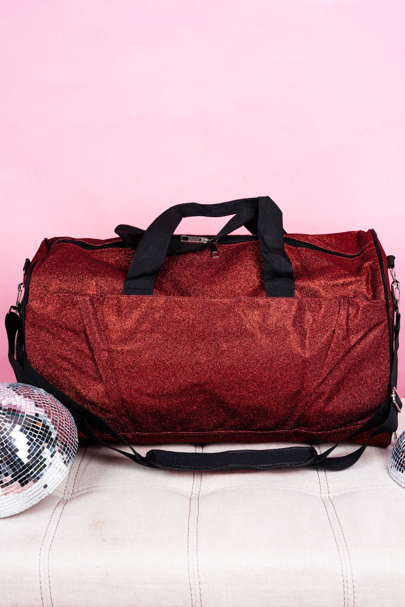 NGIL Red Glitz & Glam Duffle Bag with Shoe Compartment - Wholesale Accessory Market
