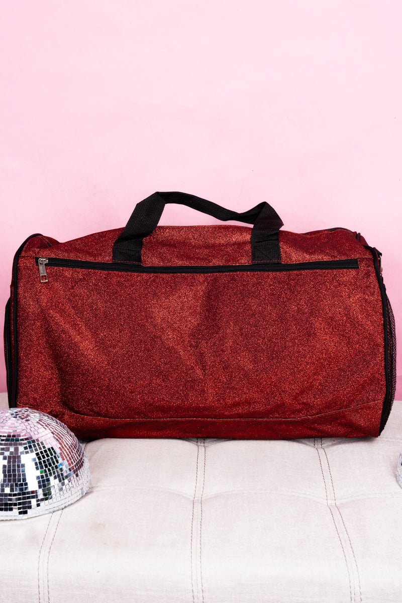 NGIL Red Glitz & Glam Duffle Bag with Shoe Compartment - Wholesale Accessory Market