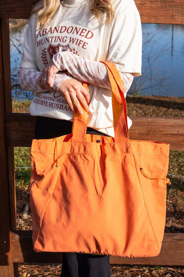 NGIL Orange Shoreview Side Cinched Tote Bag - Wholesale Accessory Market