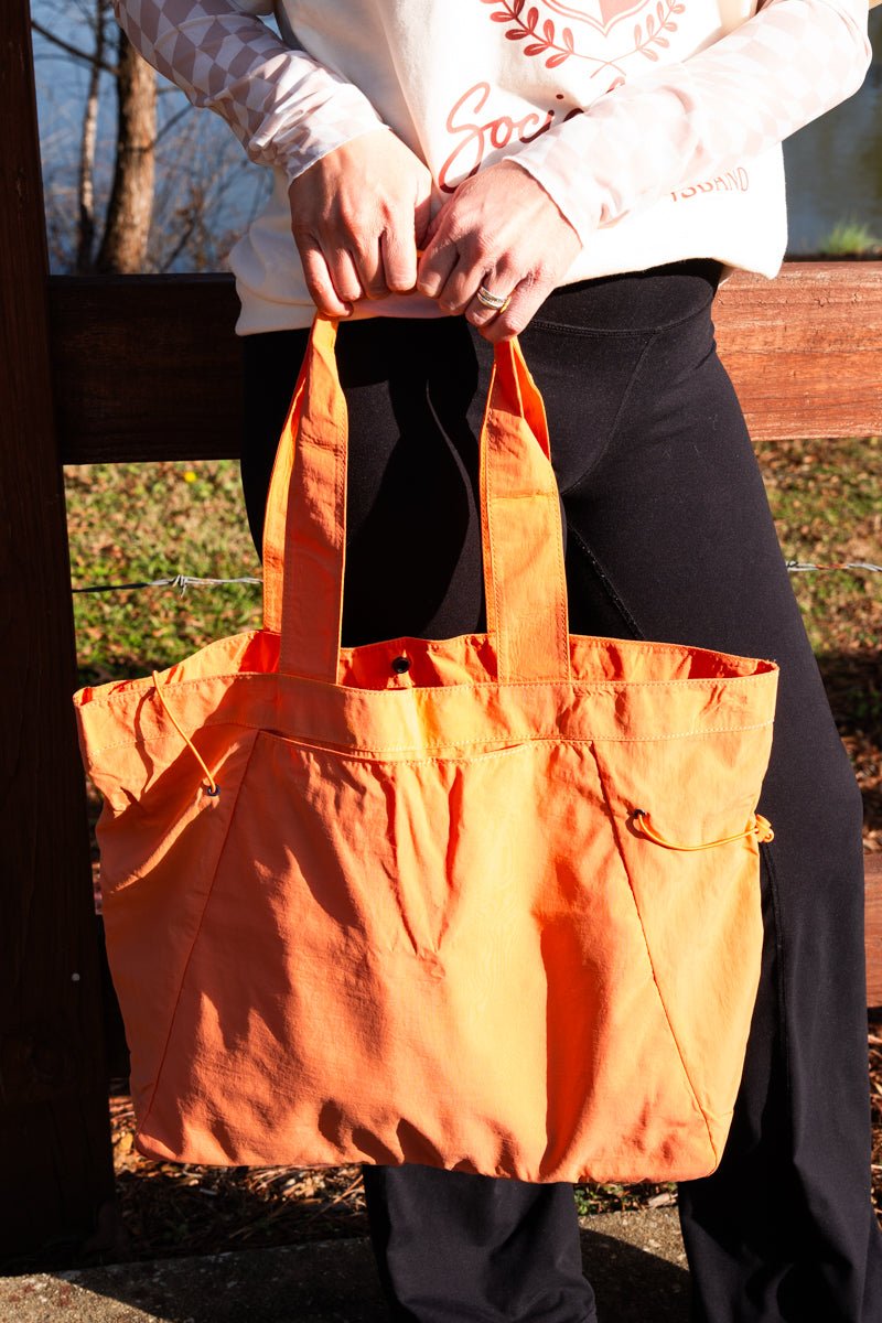 NGIL Orange Shoreview Side Cinched Tote Bag - Wholesale Accessory Market