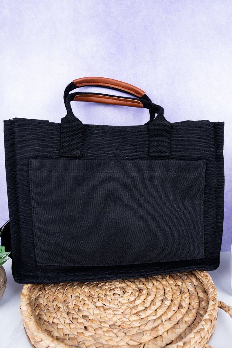 NGIL Black Laurel Bay Small Canvas Tote - Wholesale Accessory Market