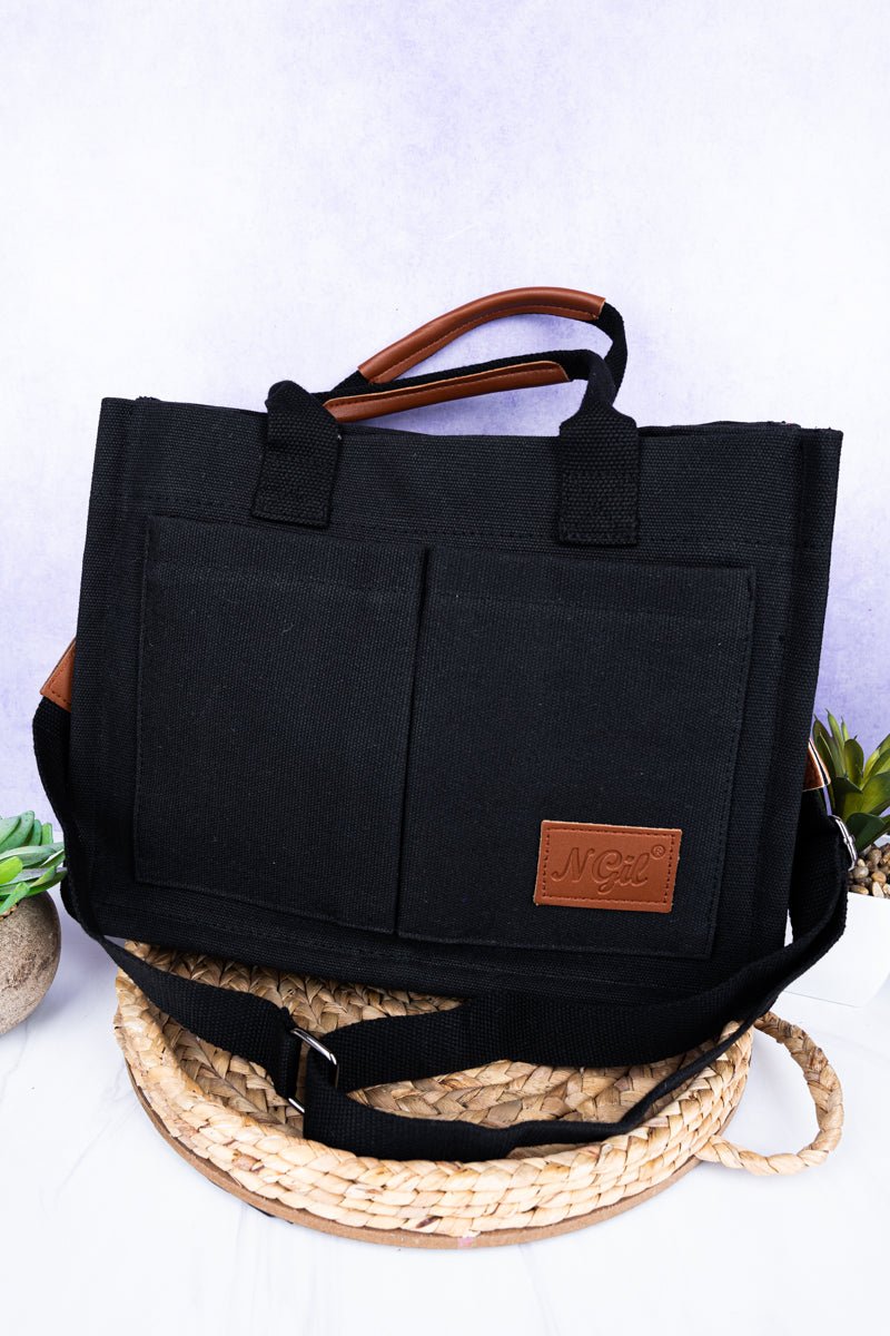 NGIL Black Laurel Bay Small Canvas Tote - Wholesale Accessory Market
