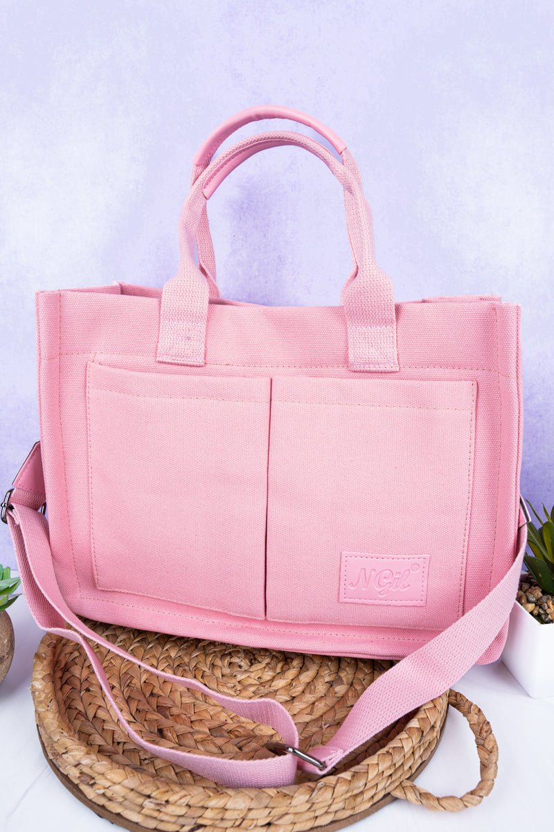 NGIL Pink Laurel Bay Small Canvas Tote - Wholesale Accessory Market