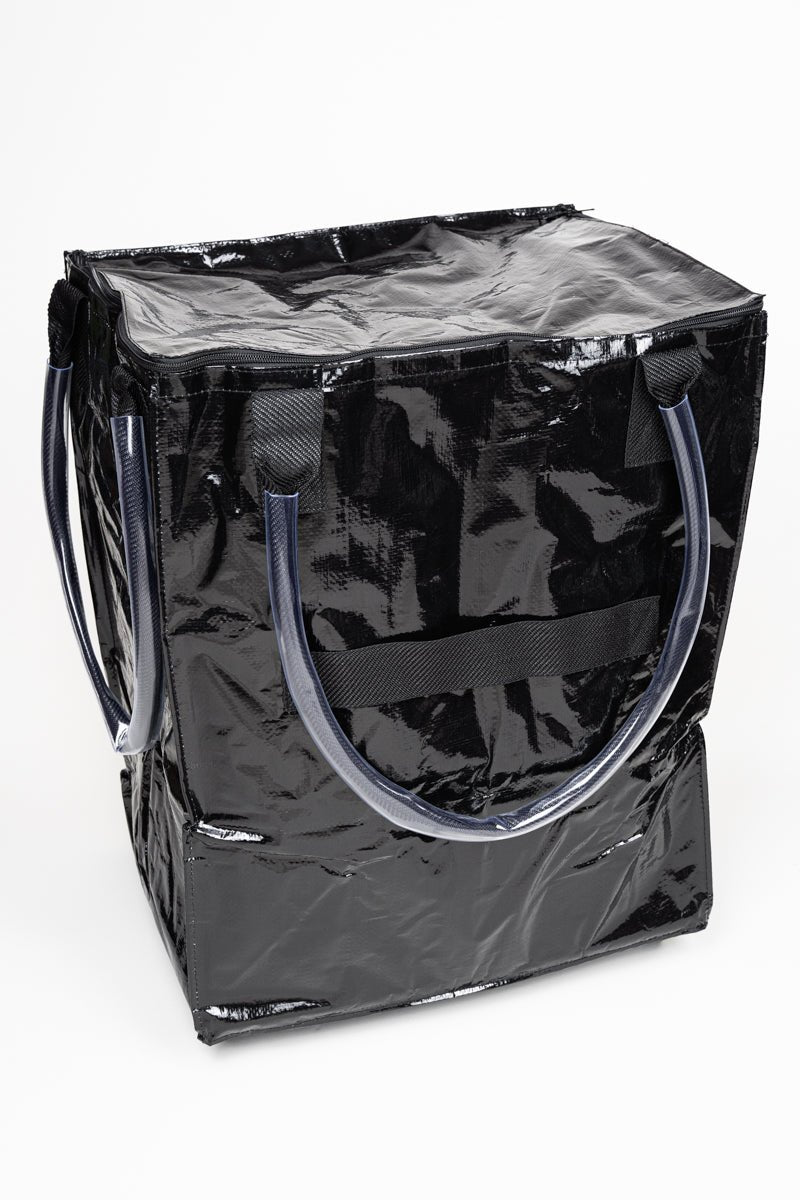 NGIL City Trek Black Foldable Large Rolling Tote Bag - Wholesale Accessory Market