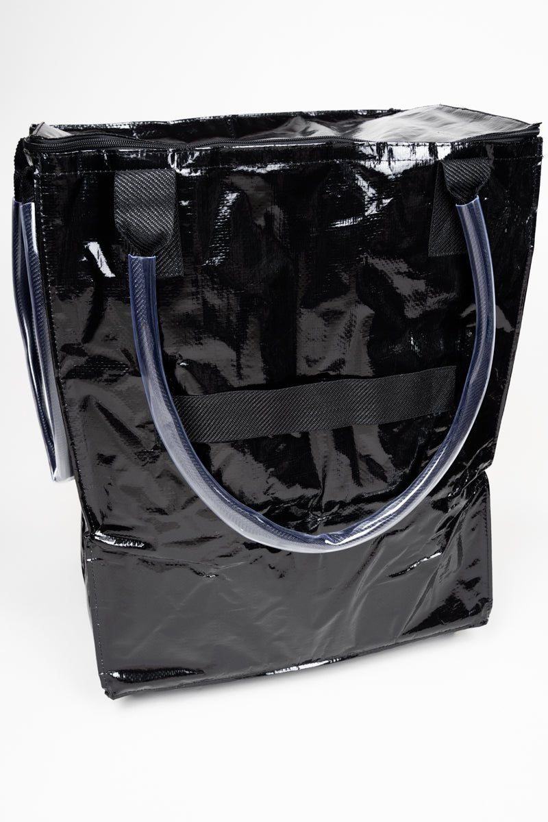 NGIL City Trek Black Foldable Large Rolling Tote Bag - Wholesale Accessory Market