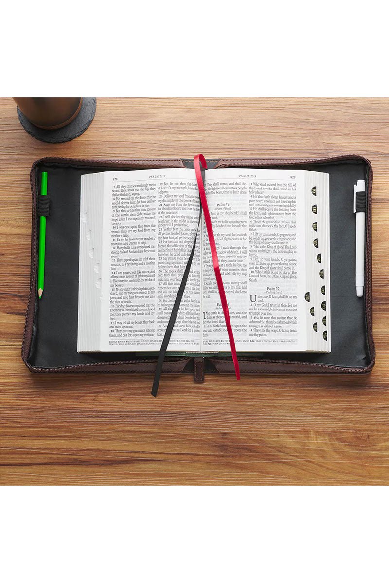Faith Burnt Chestnut Faux Leather Large Bible Cover - Wholesale Accessory Market