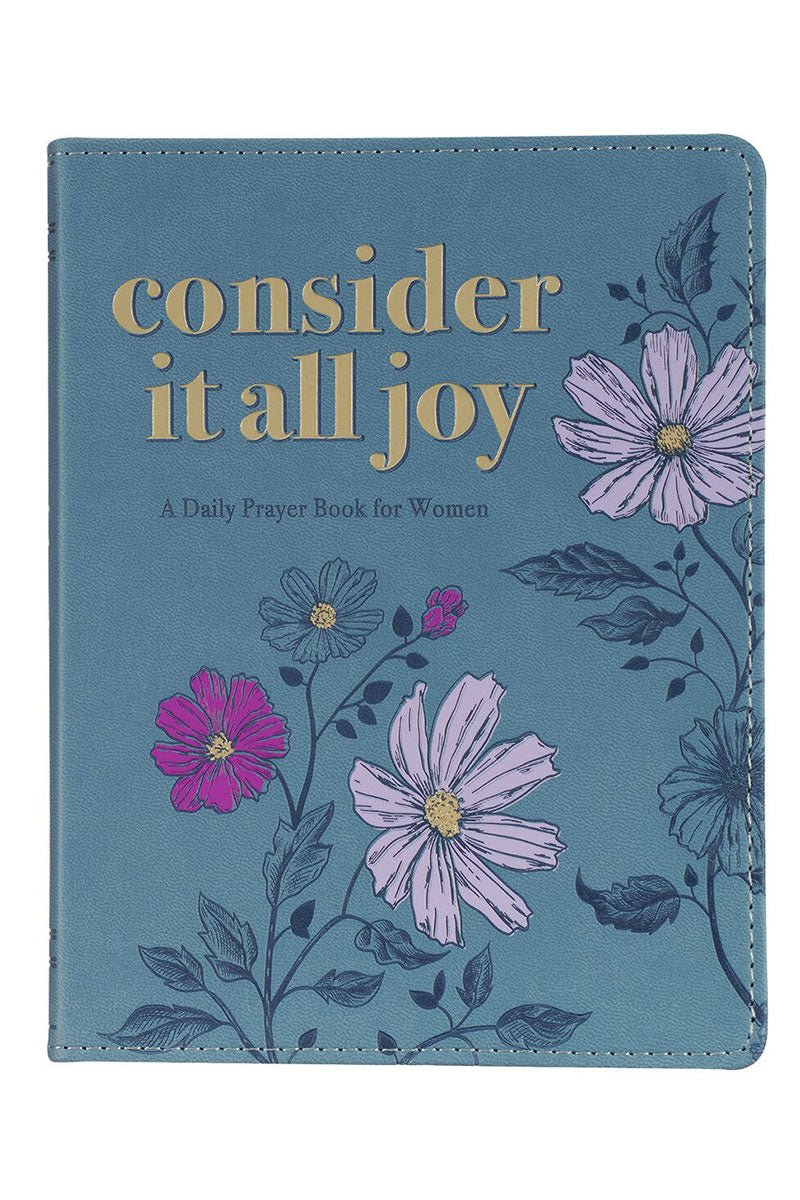 Consider it All Joy Blue Faux Leather Daily Prayer Book For Women - Wholesale Accessory Market