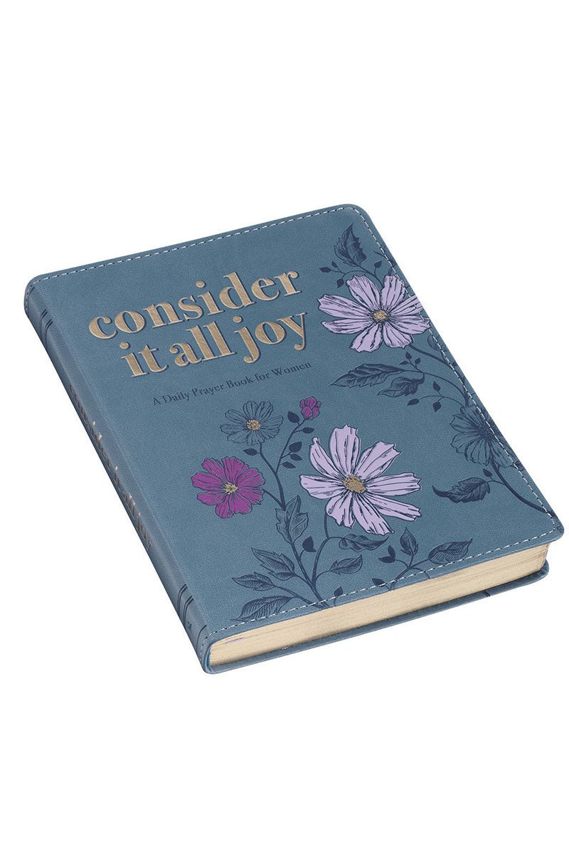 Consider it All Joy Blue Faux Leather Daily Prayer Book For Women - Wholesale Accessory Market