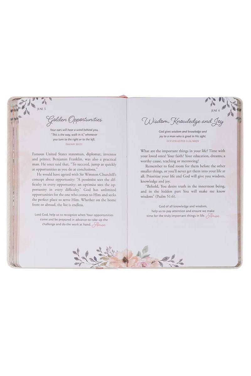 Godly Wisdom For Women White Faux Leather Devotional - Wholesale Accessory Market
