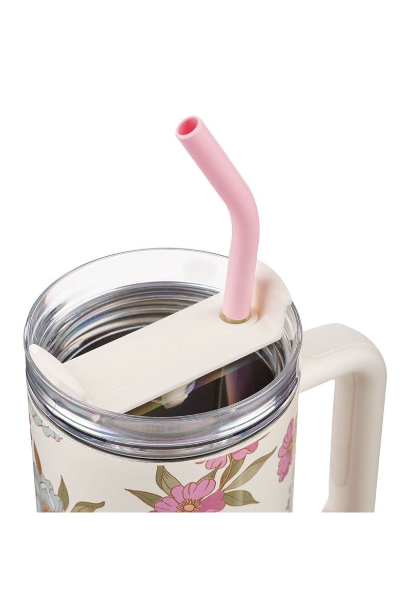 Everything Beautiful Whimsical Blooms 40 oz Tumbler with Straw - Wholesale Accessory Market