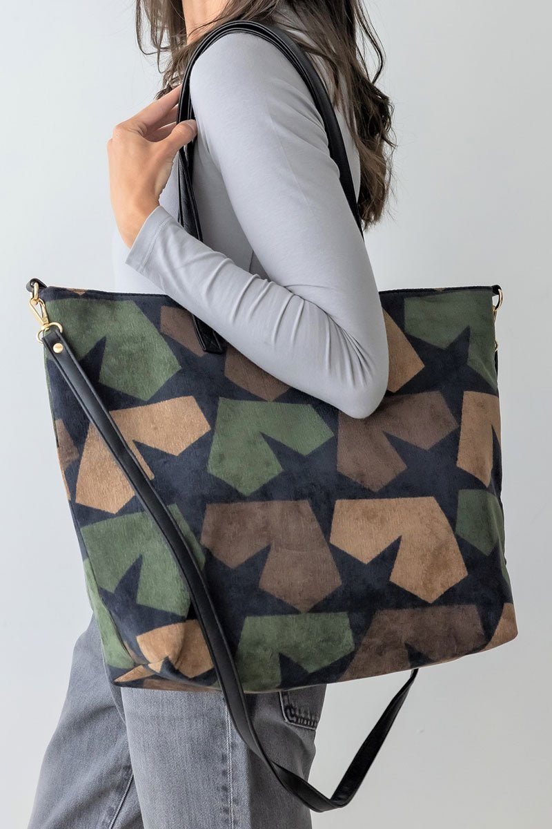 Be Clever Tactical Star Tote Bag, Olive - Wholesale Accessory Market