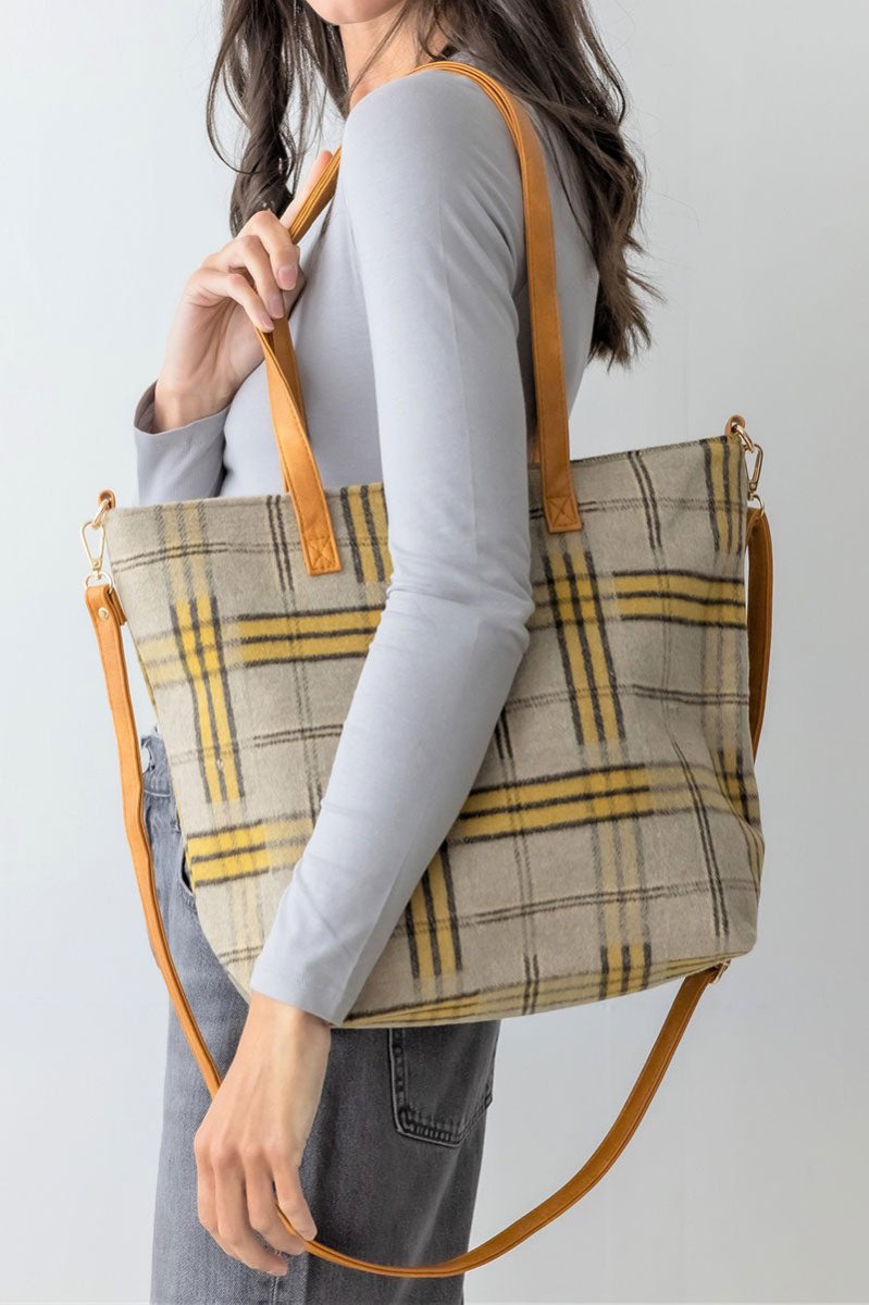 Be Clever Cozy Outlook Tote Bag, Beige - Wholesale Accessory Market