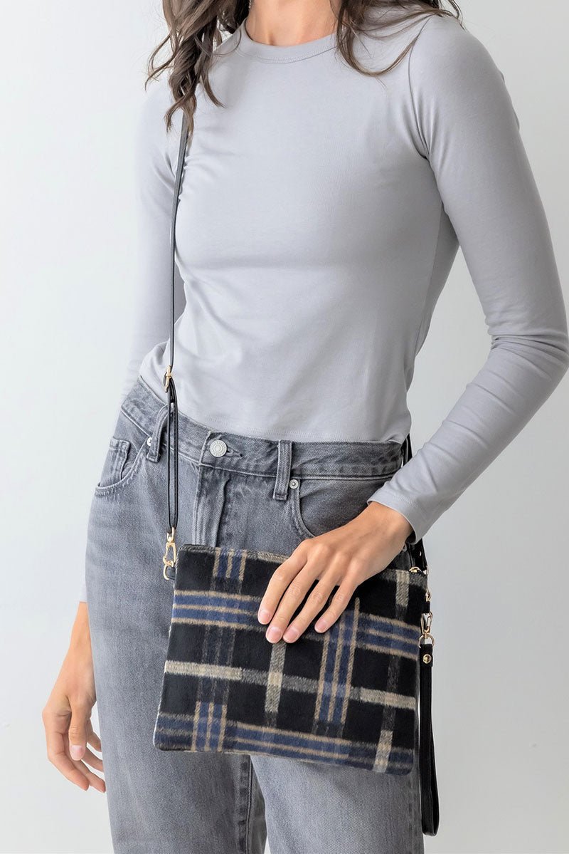 Be Clever Cozy Outlook Crossbody Clutch, Black - Wholesale Accessory Market