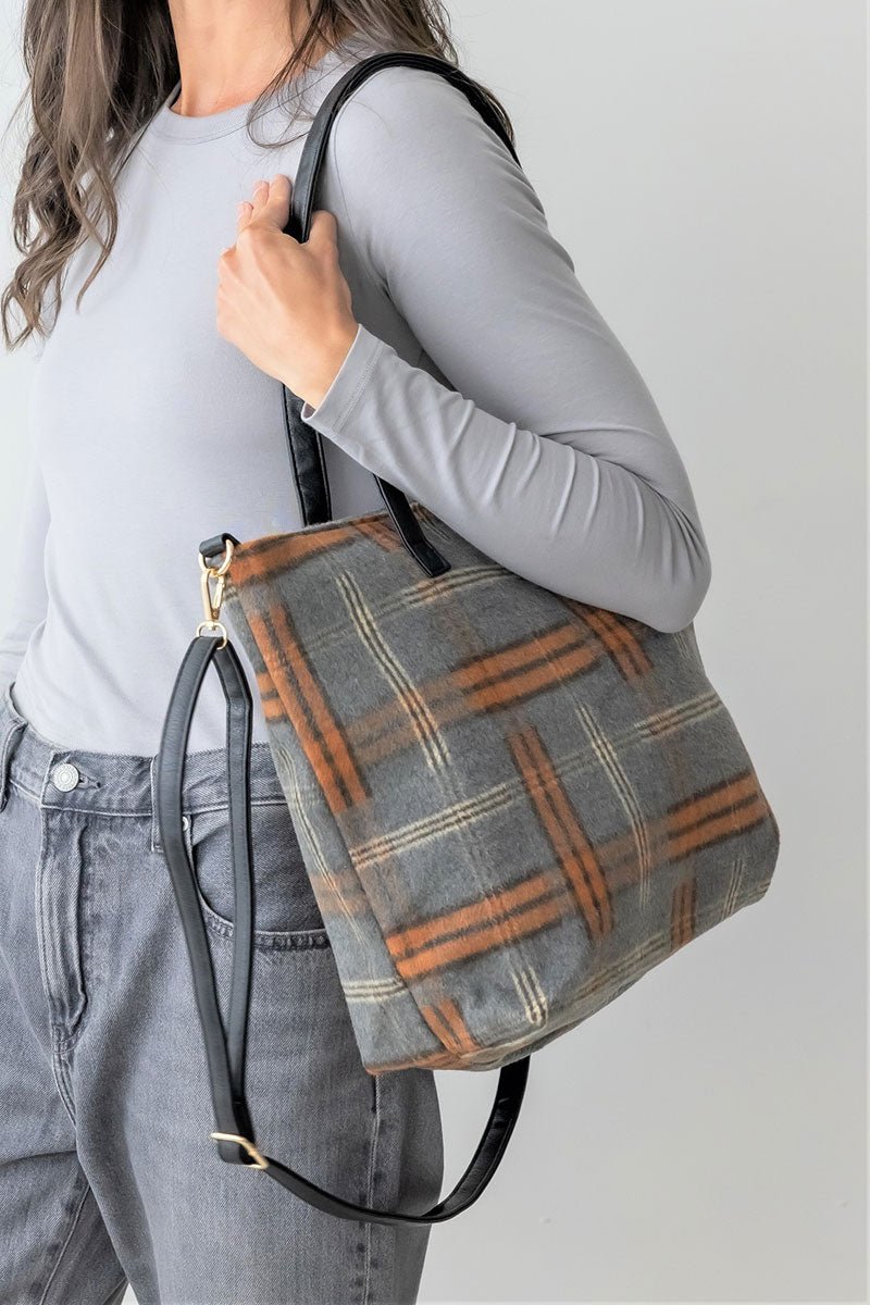Be Clever Cozy Outlook Tote Bag, Gray - Wholesale Accessory Market
