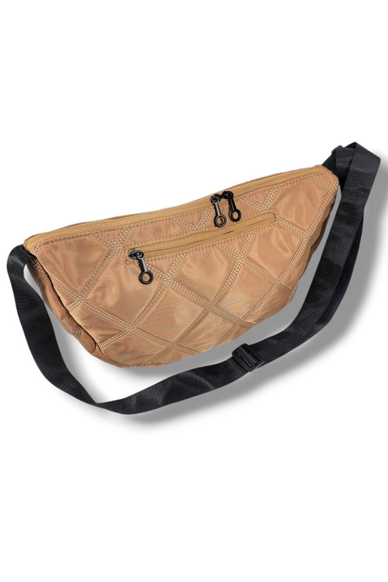 Be Clever Metro Mood Beige Quilted Crescent Bag - Wholesale Accessory Market