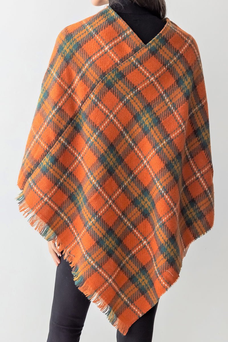 Be Clever Gather Around The Fire Poncho, Rust - Wholesale Accessory Market