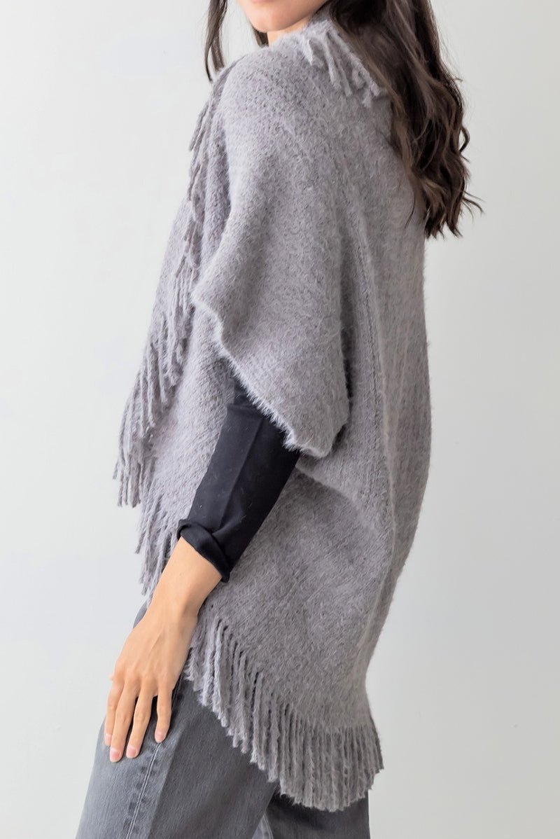 Be Clever Frost & Found Tassel Shrug, Gray - Wholesale Accessory Market