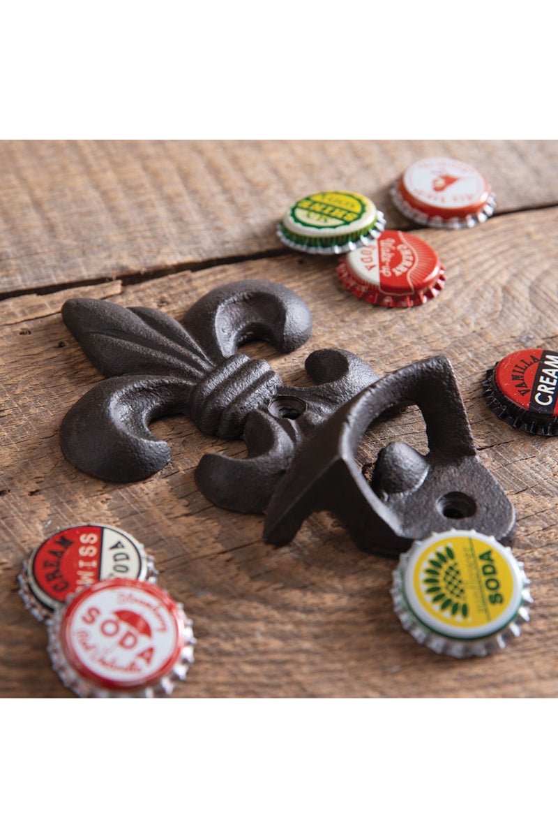 5.5 x 2.75 Fleur De Lis Wall Mounted Bottle Opener - Wholesale Accessory Market