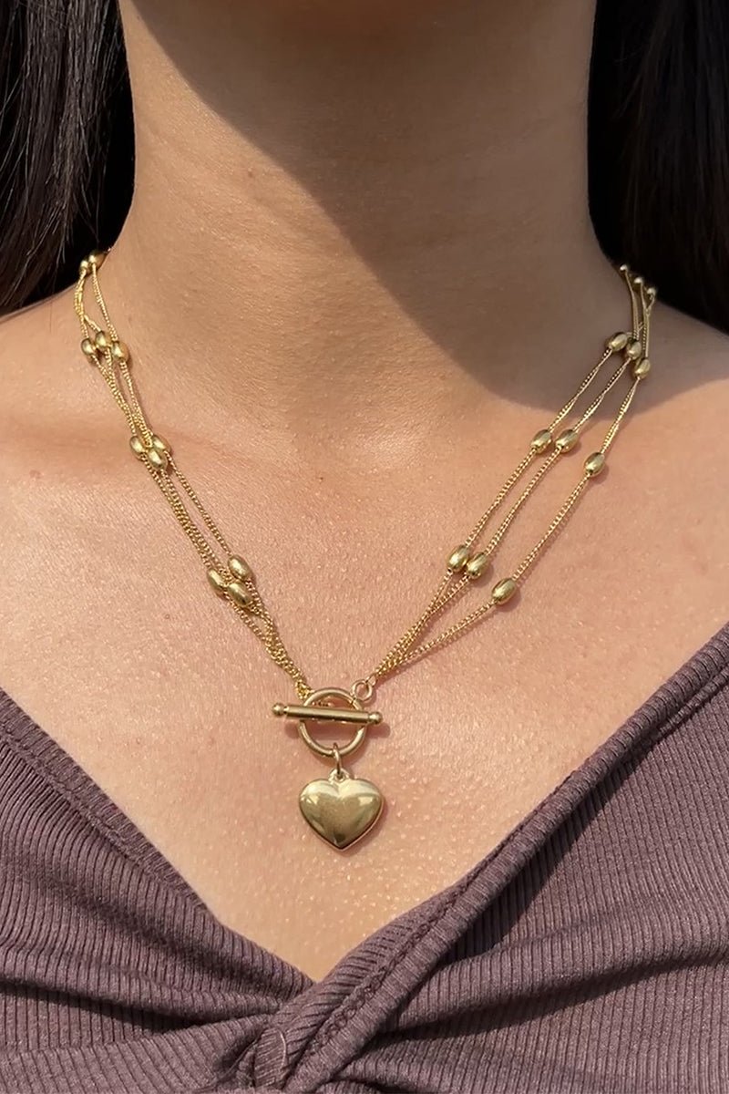 From The Heart Goldtone Necklace - Wholesale Accessory Market