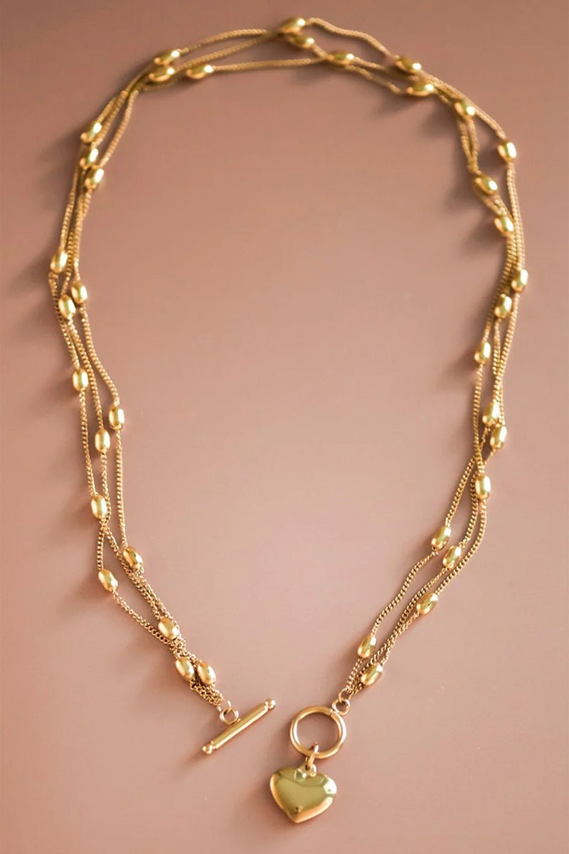 From The Heart Goldtone Necklace - Wholesale Accessory Market