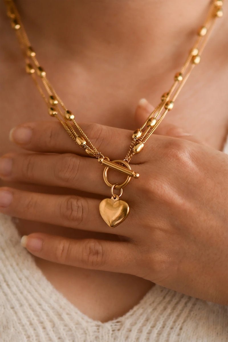 From The Heart Goldtone Necklace - Wholesale Accessory Market