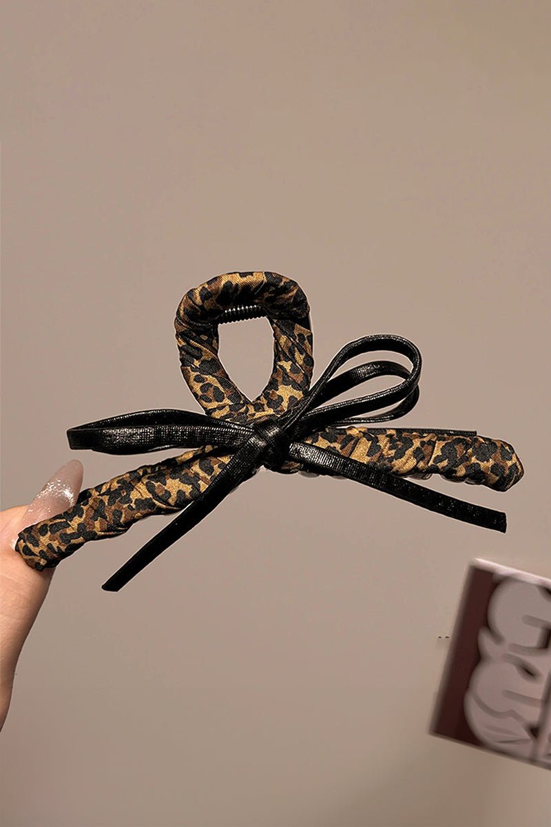 Spotted Luxe Leopard Fabric Hair Claw - Wholesale Accessory Market