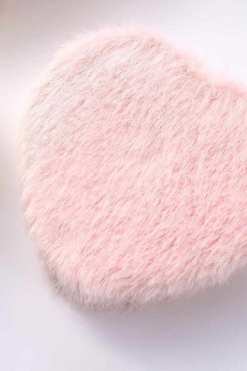 Fuzzy Feelings Pink Heart Compact Mirror - Wholesale Accessory Market