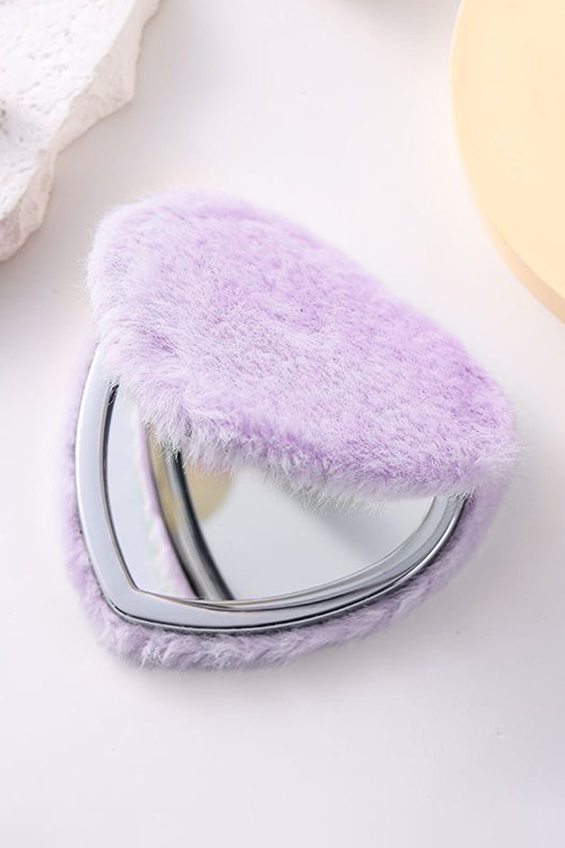 Fuzzy Feelings Orchid Petal Heart Compact Mirror - Wholesale Accessory Market