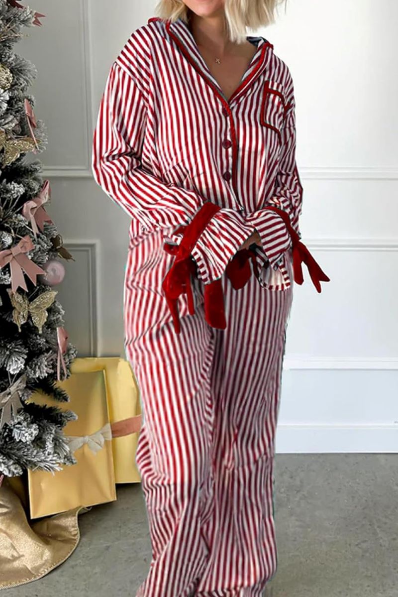 PREORDER! ETA 11/16 Candy Cane Lane Red Top and Pants Pajama Set **SHIPPING EXPECTED TO BEGIN ON DATE 11/16** - Wholesale Accessory Market