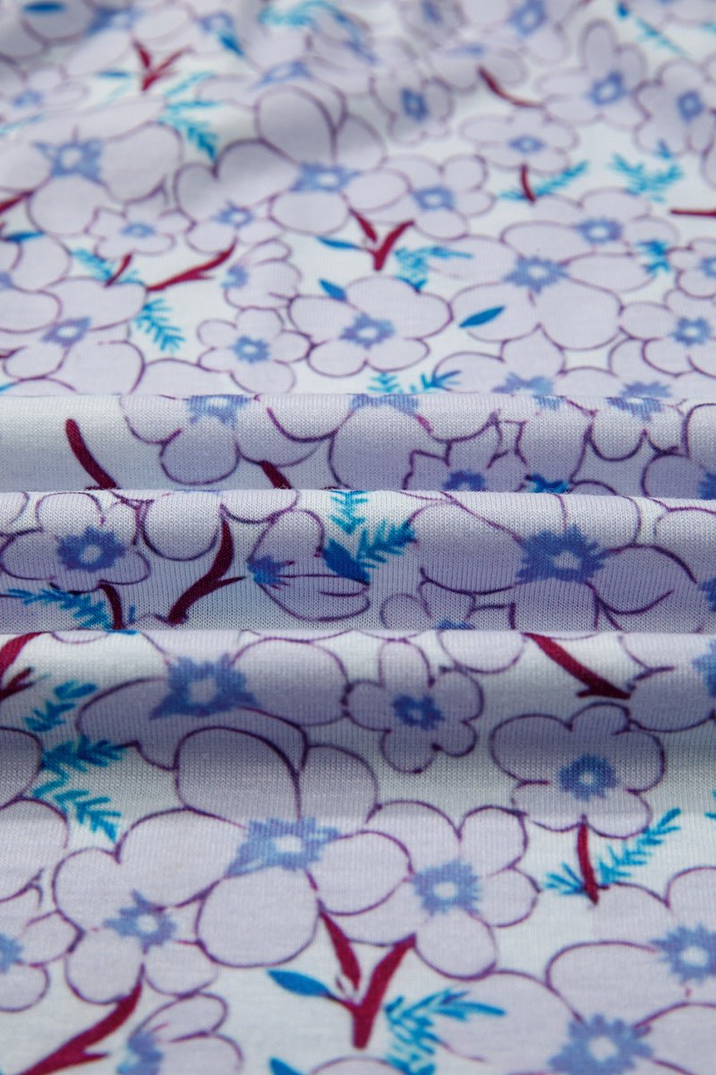 Colorblock Crush Beau Blue Bubble Sleeve Blouse - Wholesale Accessory Market