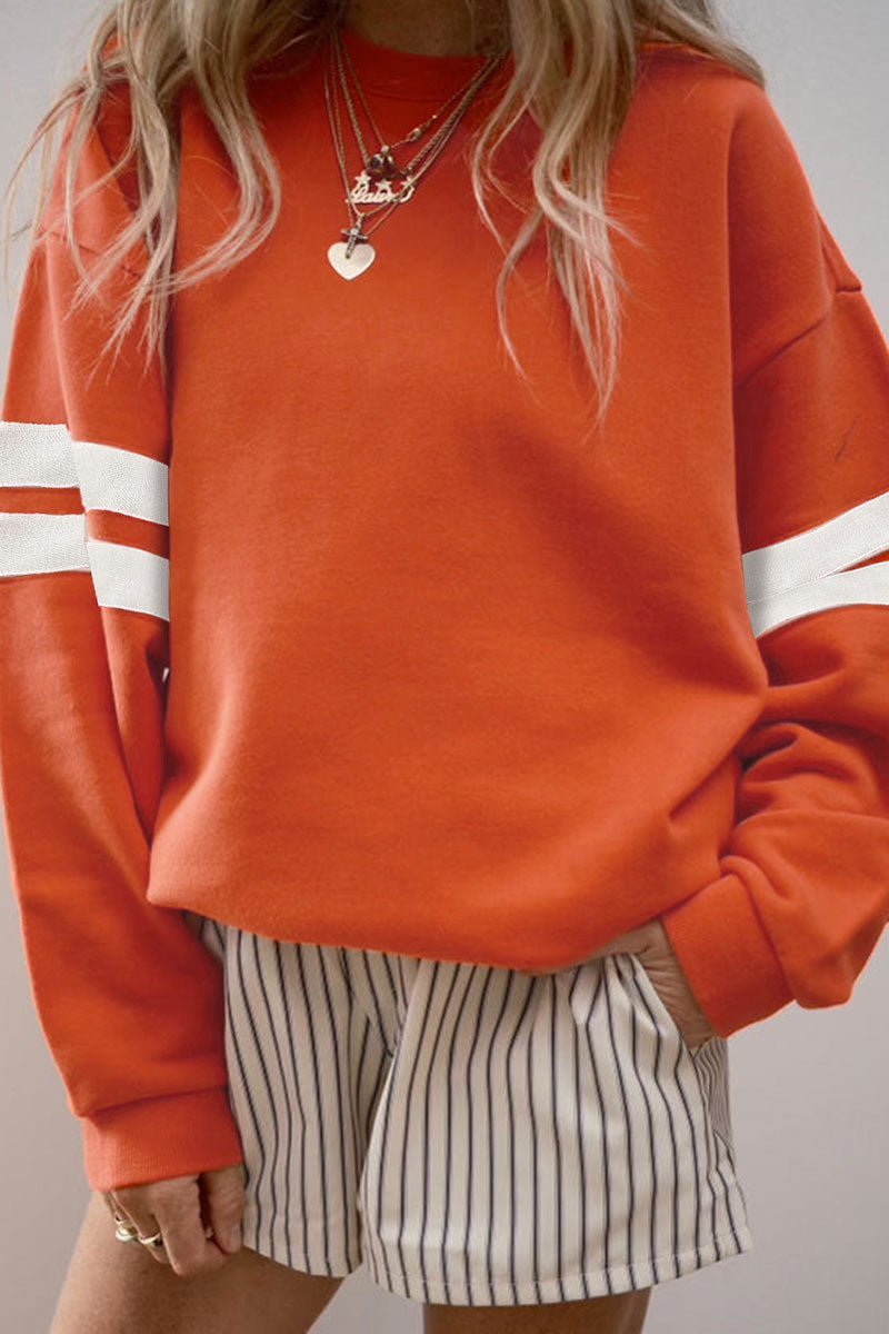 Varsity Vibes Orange Sweatshirt - Wholesale Accessory Market