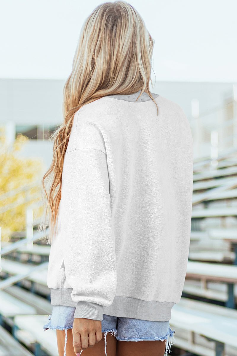 Double Take Louisiana Light Gray Mock Neck Sweatshirt - Wholesale Accessory Market