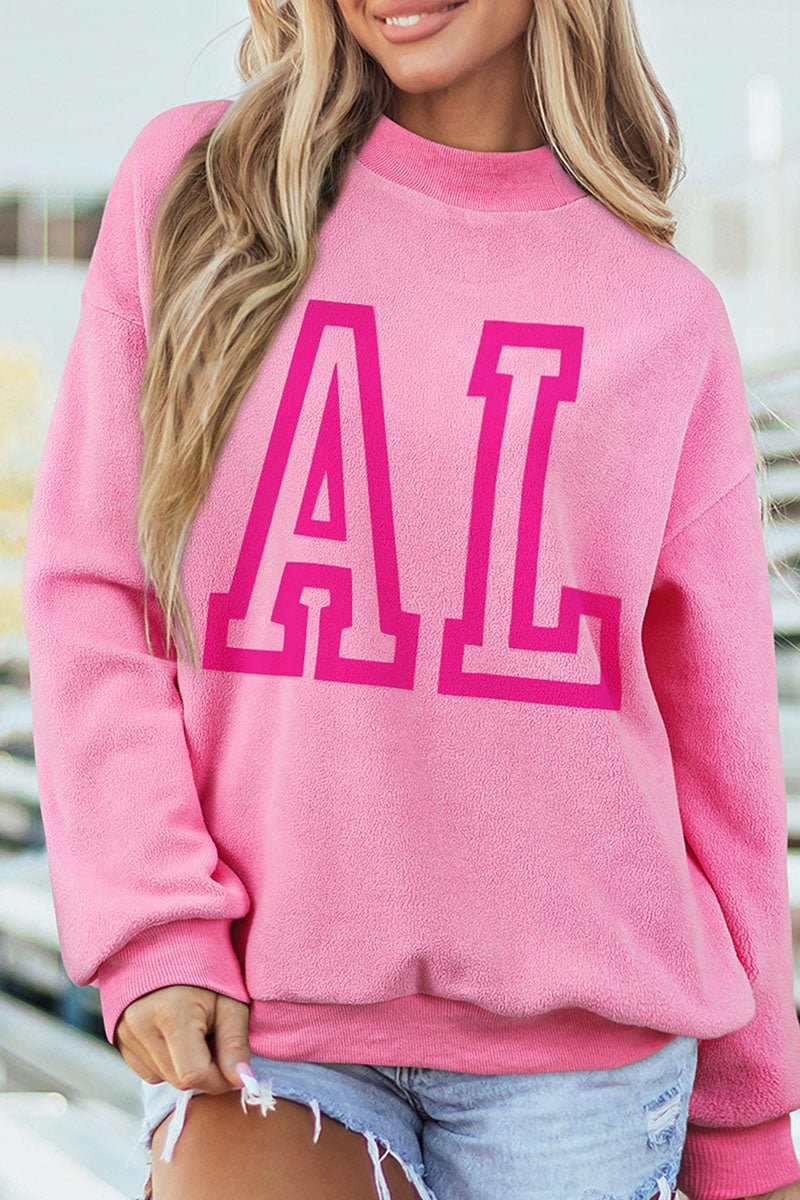 All Angles Alabama Bright Pink Mock Neck Sweatshirt - Wholesale Accessory Market
