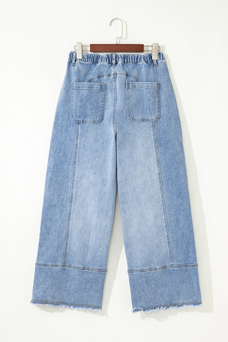 The Willow Beau Blue Wide Leg Denim Pants - Wholesale Accessory Market