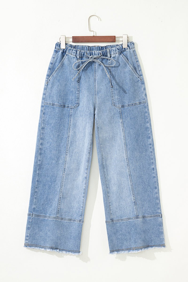 The Willow Beau Blue Wide Leg Denim Pants - Wholesale Accessory Market