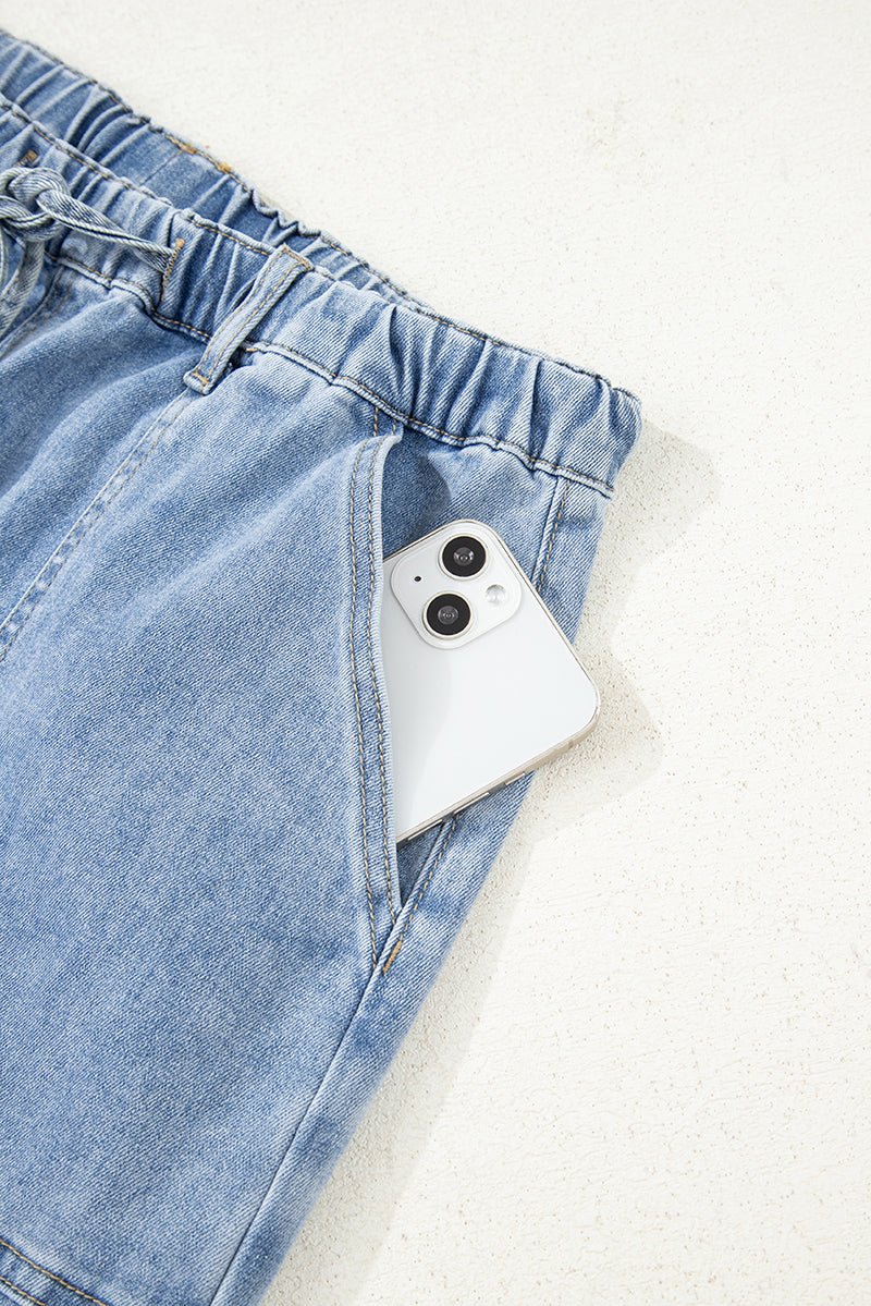 The Willow Beau Blue Wide Leg Denim Pants - Wholesale Accessory Market